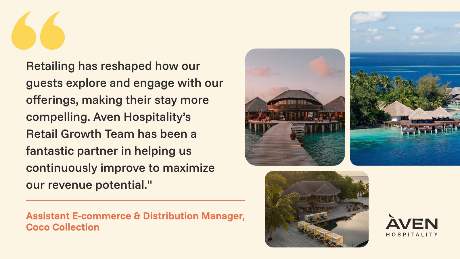 "Retailing has reshaped how our guests explore and engage with our offerings, making their stay more compelling. The Retail Growth Team has been a fantastic partner in helping us continuously improve to maximize our revenue potential."